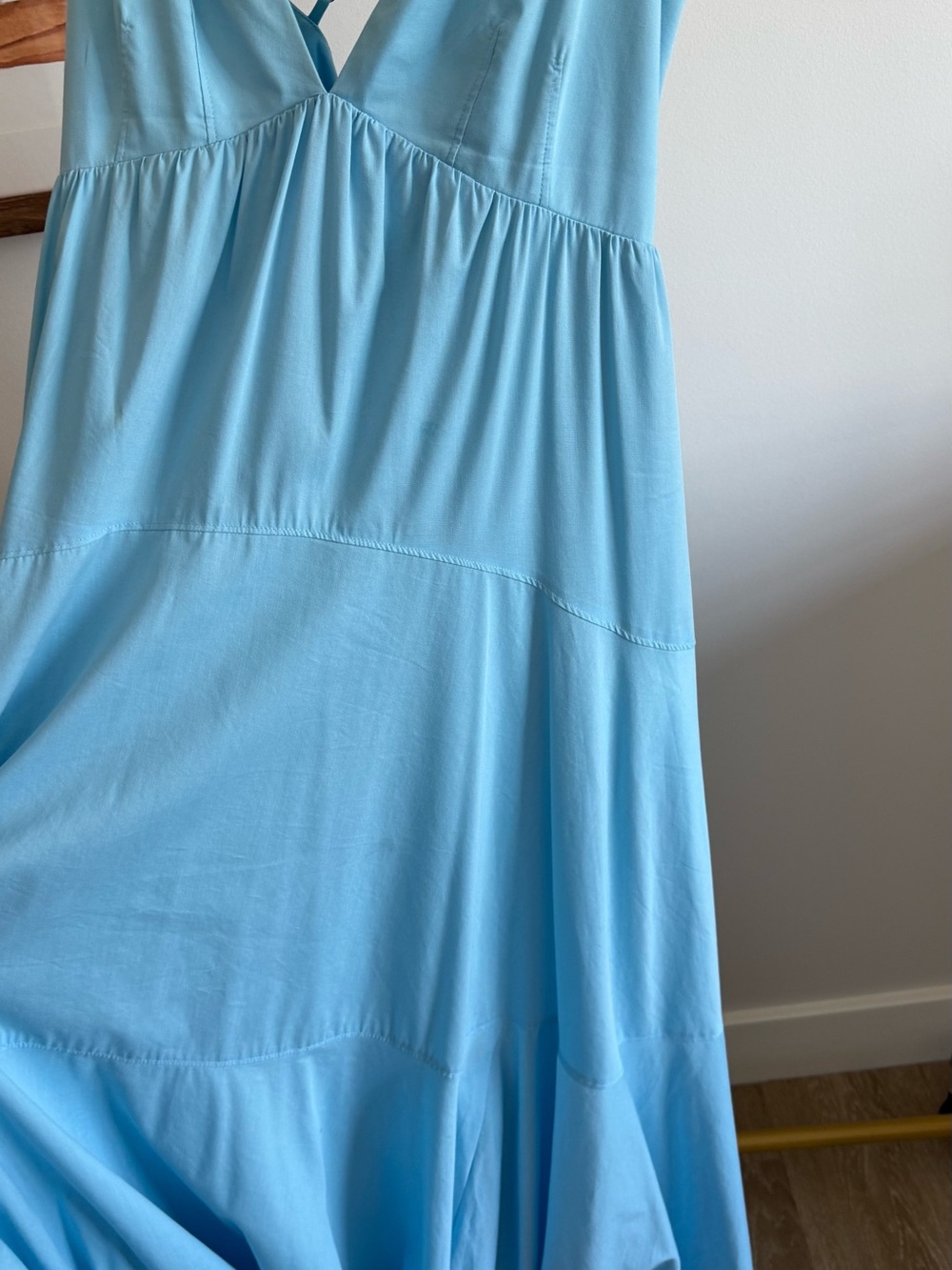 Cinq à Sept • Effie • sky blue strappy maxi slip dress balloon hem • 6 - Picture 7 of 10
